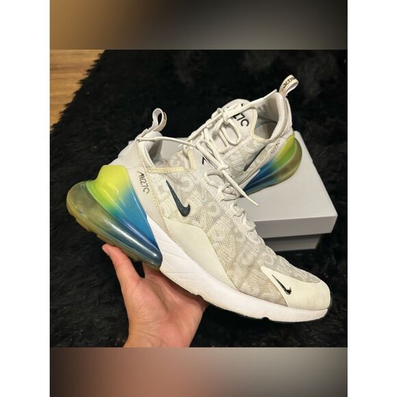 NIKE air max 270 White Lime Blast Photo Blue lace up shoes sneakers mens 12 main image 7
